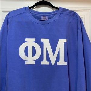 comfort colors sorority crewneck phi mu om size L